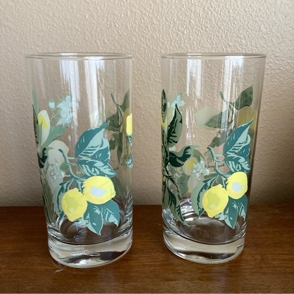 Vintage Royal Norfolk lemon bloom set of 4 glasses